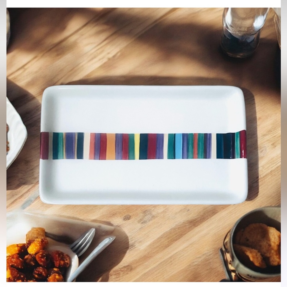Havana Colorful Striped Rectangular Serving Platter